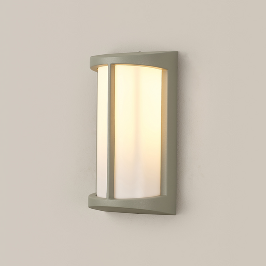 C-Lighting Edgar Wall Lamp, 1 x E27, IP54, Matt Silver/Opal  - 59729