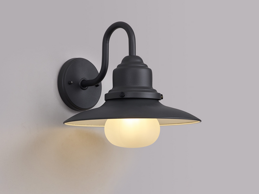 C-Lighting Norad Wall Lamp, 1 x E27, IP44, Dark Grey/Black/Opal - 59737