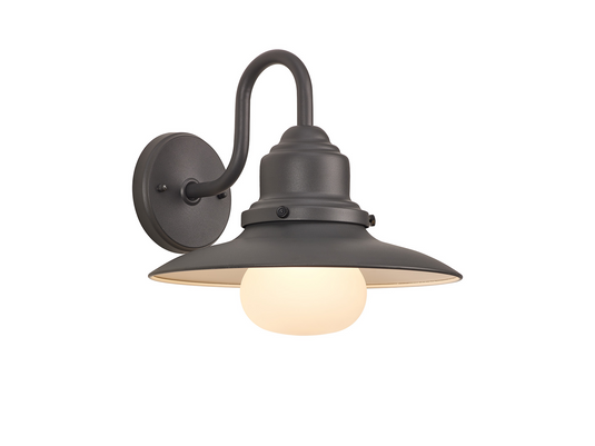 C-Lighting Norad Wall Lamp, 1 x E27, IP44, Dark Grey/Black/Opal - 59737