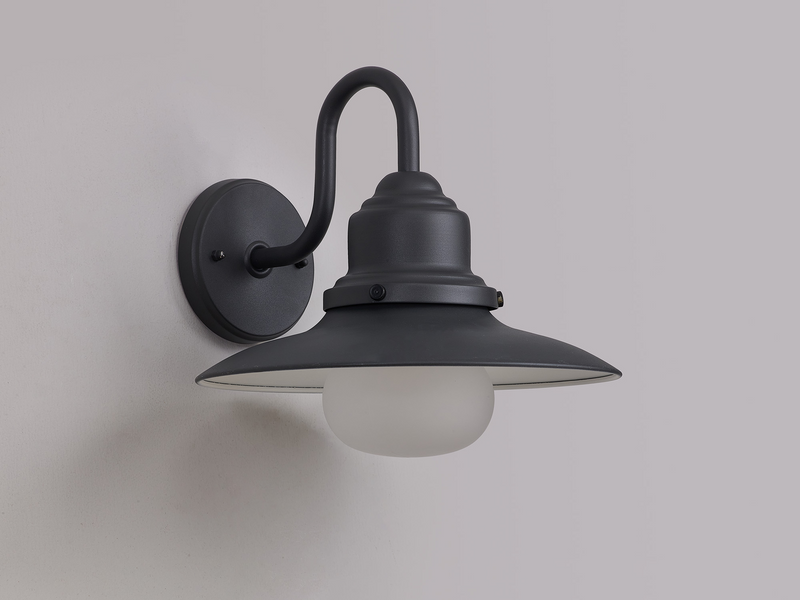 Load image into Gallery viewer, C-Lighting Norad Wall Lamp, 1 x E27, IP44, Dark Grey/Black/Opal - 59737
