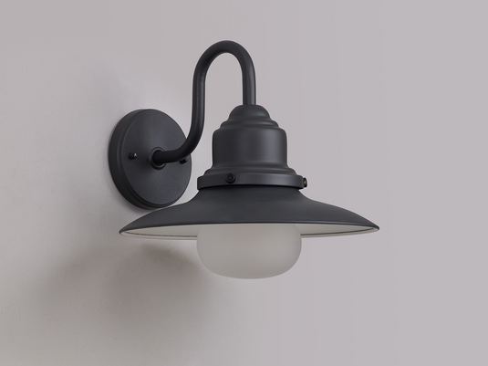 C-Lighting Norad Wall Lamp, 1 x E27, IP44, Dark Grey/Black/Opal - 59737