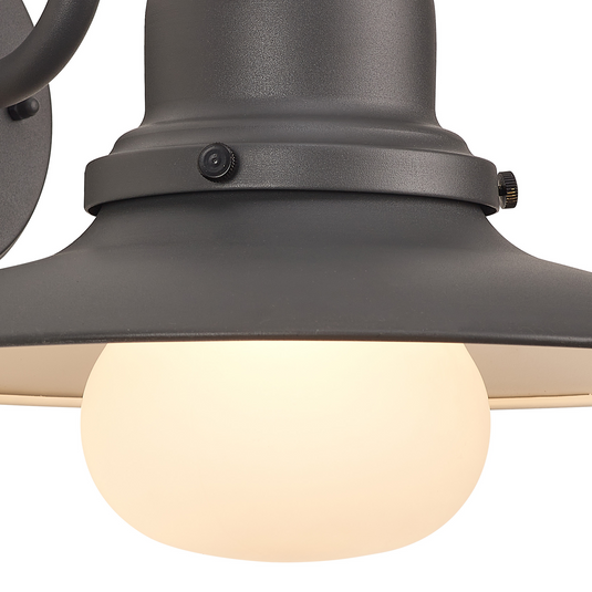 C-Lighting Norad Wall Lamp, 1 x E27, IP44, Dark Grey/Black/Opal - 59737