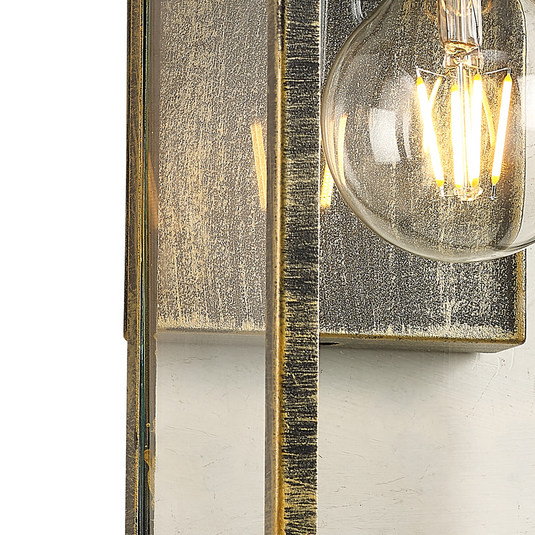 C-Lighting Nivis 28cm Wall Lamp, 1 x E27, IP44, Black/Brushed Gold - 59741