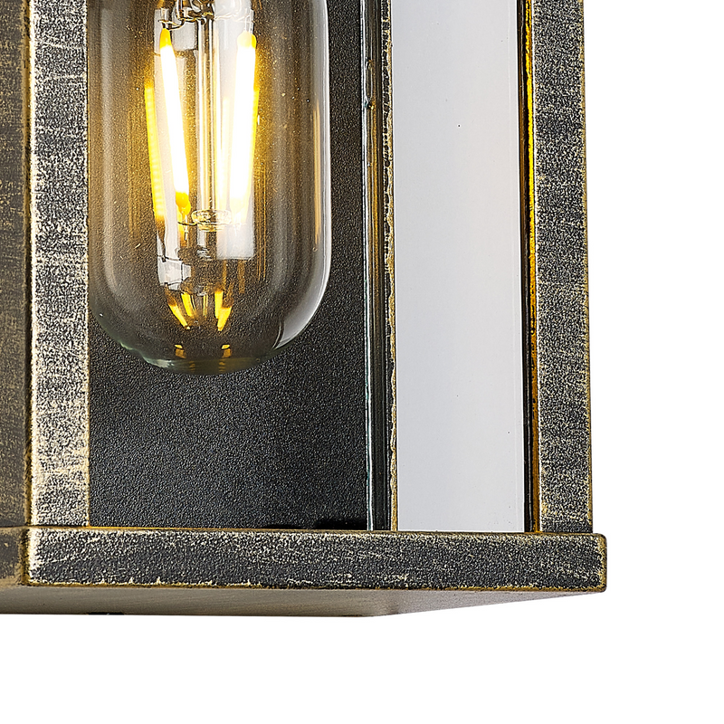 Load image into Gallery viewer, C-Lighting Nivis 24cm Wall Lamp, 1 x E27, IP44, Black/Brushed Gold - 59744
