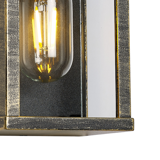 C-Lighting Nivis 24cm Wall Lamp, 1 x E27, IP44, Black/Brushed Gold - 59744