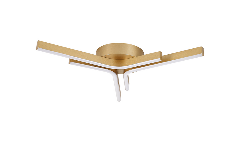 Load image into Gallery viewer, C-Lighting Lungo 3 Arm Flush Ceiling, 24W LED, 4000K, 700lm, Painted Gold, 3yrs Warranty - 59772
