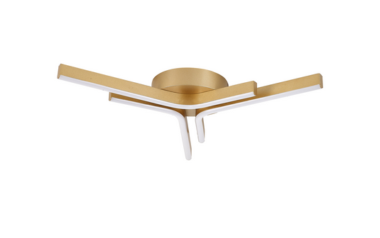 C-Lighting Lungo 3 Arm Flush Ceiling, 24W LED, 4000K, 700lm, Painted Gold, 3yrs Warranty - 59772