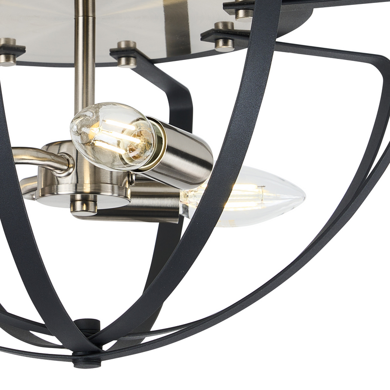 Load image into Gallery viewer, C-Lighting Hoath Flush Ceiling, 3 x E14, Anthracite/Satin Nickel - 59778
