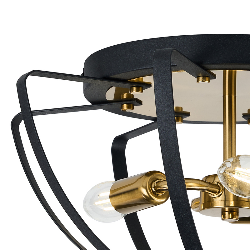 Load image into Gallery viewer, C-Lighting Hoath Flush Ceiling, 3 x E14, Black/Gold - 59779
