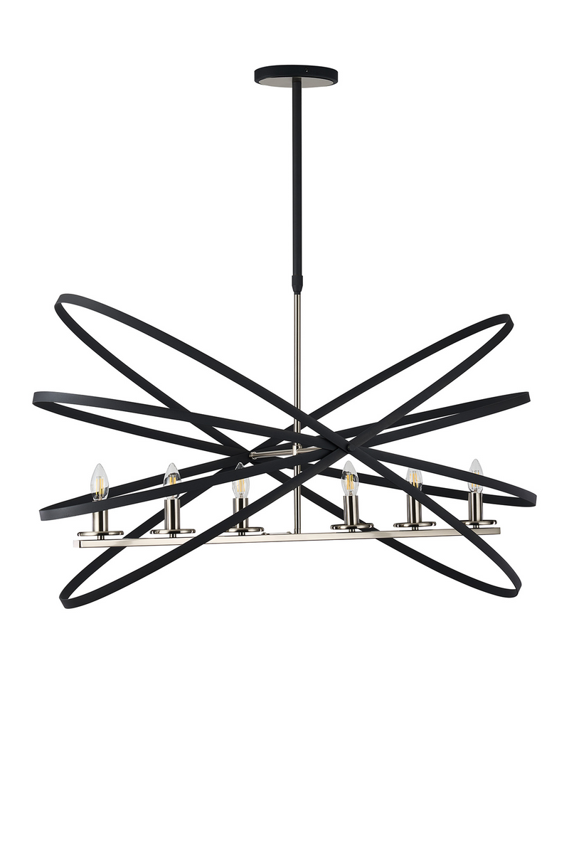 Load image into Gallery viewer, C-Lighting Hoath Pendant Oval, 6 x E14, Anthracite/Satin Nickel - 59780
