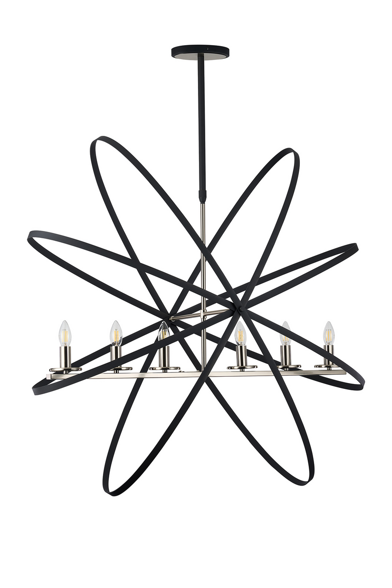 Load image into Gallery viewer, C-Lighting Hoath Pendant Oval, 6 x E14, Anthracite/Satin Nickel - 59780
