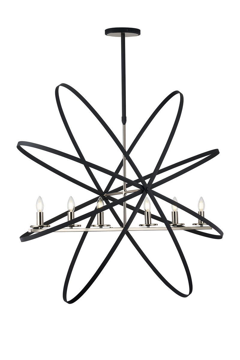 Load image into Gallery viewer, C-Lighting Hoath Pendant Oval, 6 x E14, Anthracite/Satin Nickel - 59780
