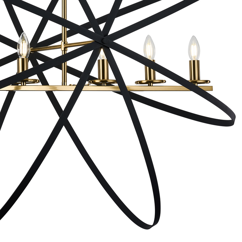 Load image into Gallery viewer, C-Lighting Hoath Pendant Oval, 6 x E14, Black/Gold - 59781
