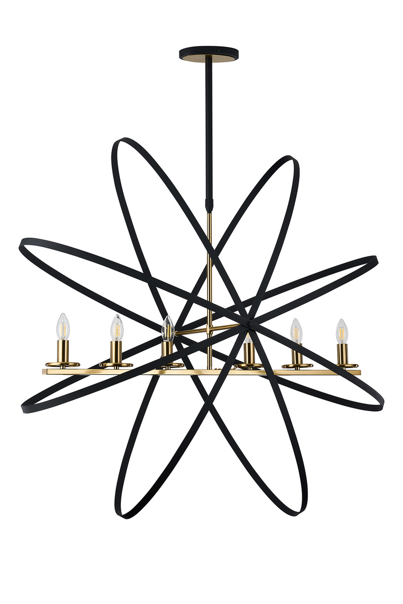 Load image into Gallery viewer, C-Lighting Hoath Pendant Oval, 6 x E14, Black/Gold - 59781
