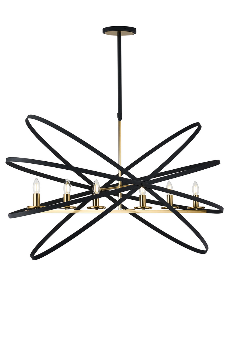Load image into Gallery viewer, C-Lighting Hoath Pendant Oval, 6 x E14, Black/Gold - 59781
