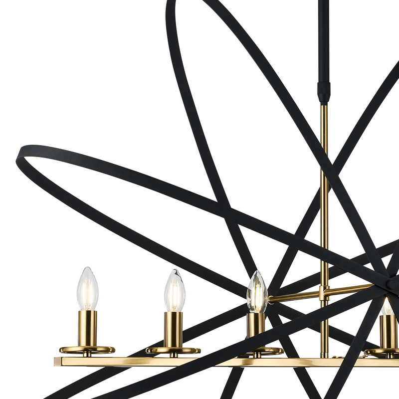 Load image into Gallery viewer, C-Lighting Hoath Pendant Oval, 6 x E14, Black/Gold - 59781

