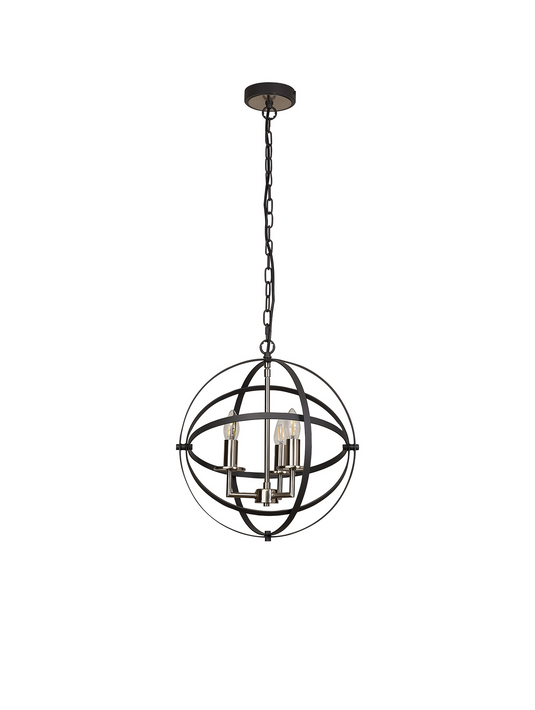 C-Lighting Hoath Pendant, 3 x E14, Anthracite/Satin Nickel - 59782