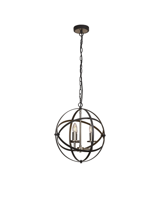 C-Lighting Hoath Pendant, 3 x E14, Anthracite/Satin Nickel - 59782