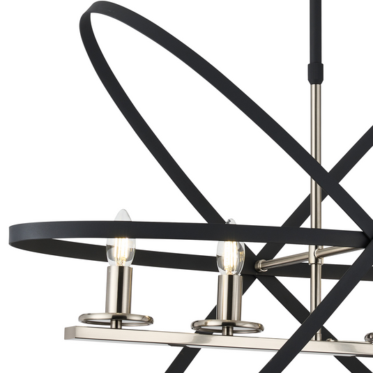 C-Lighting Hoath Pendant, 4 x E14, Anthracite/Satin Nickel - 59783