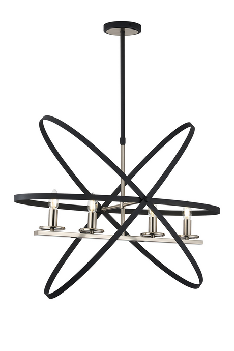 C-Lighting Hoath Pendant, 4 x E14, Anthracite/Satin Nickel - 59783