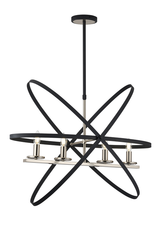 C-Lighting Hoath Pendant, 4 x E14, Anthracite/Satin Nickel - 59783