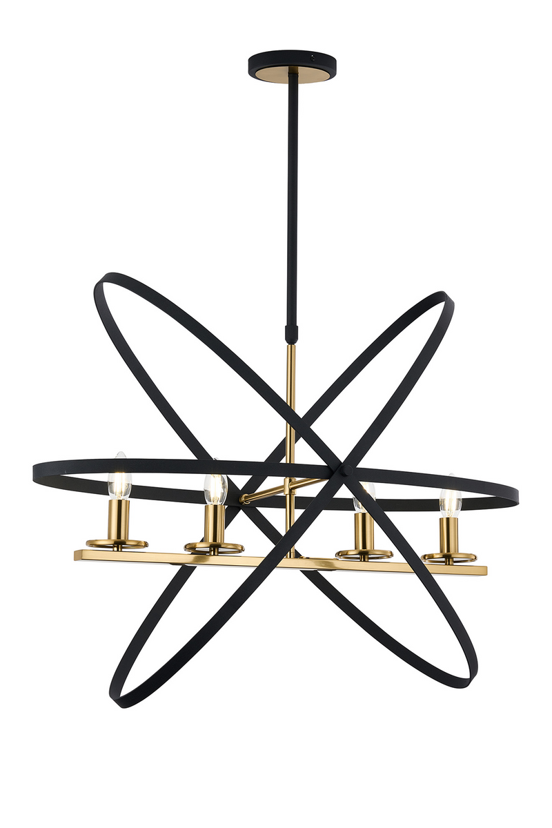Load image into Gallery viewer, C-Lighting Hoath Pendant, 4 x E14, Black/Gold - 59784
