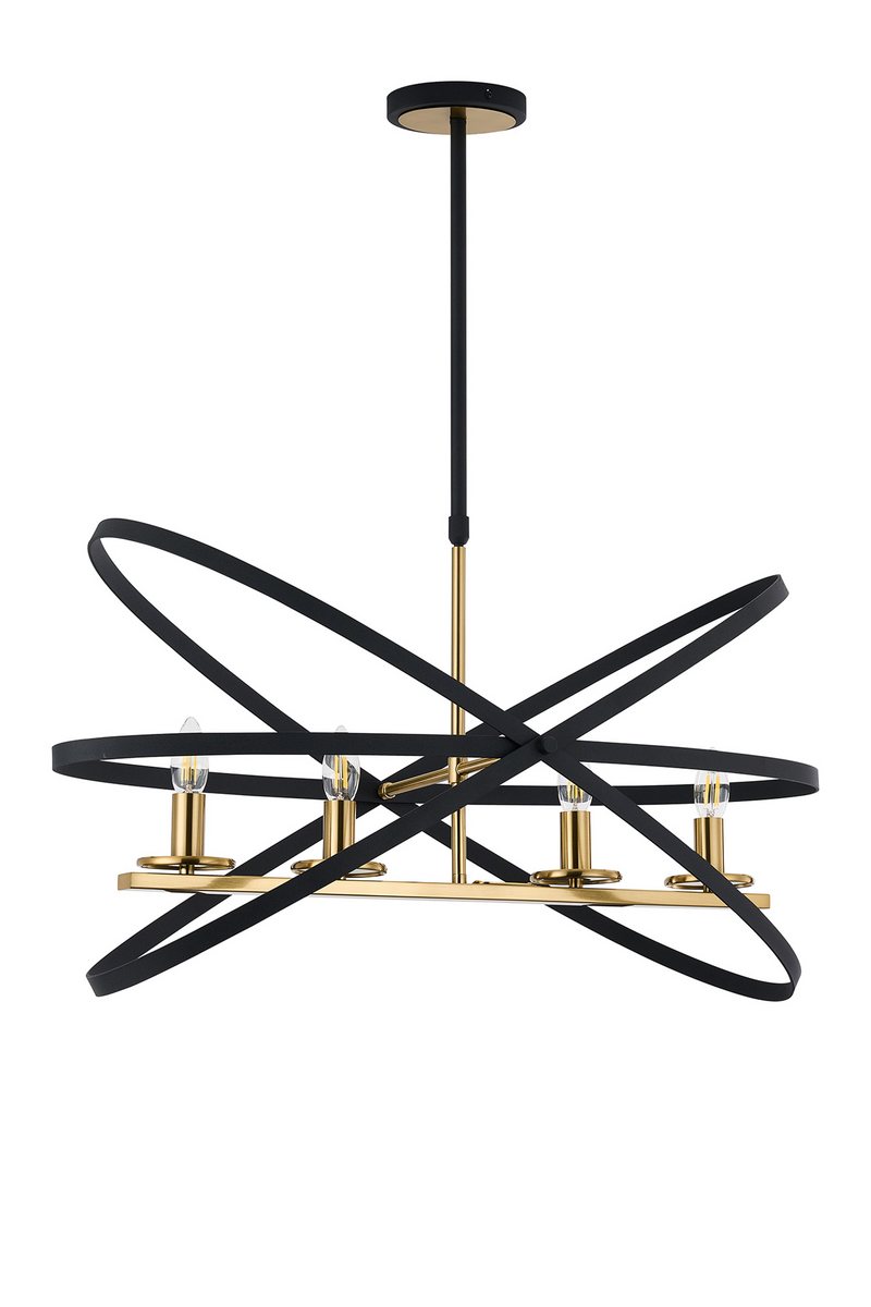 Load image into Gallery viewer, C-Lighting Hoath Pendant, 4 x E14, Black/Gold - 59784
