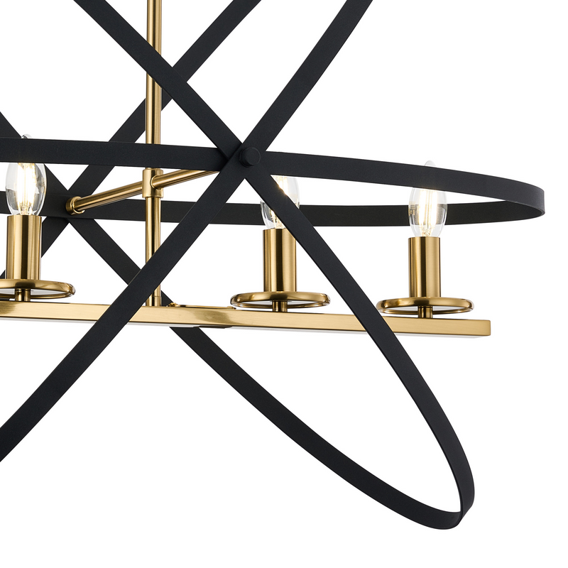 Load image into Gallery viewer, C-Lighting Hoath Pendant, 4 x E14, Black/Gold - 59784
