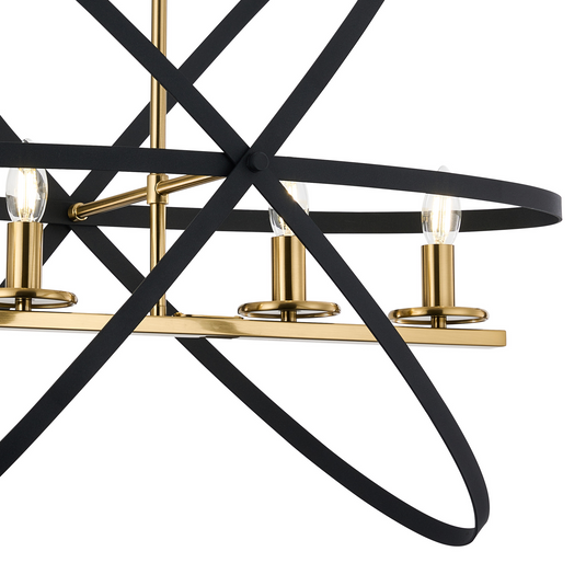 C-Lighting Hoath Pendant, 4 x E14, Black/Gold - 59784