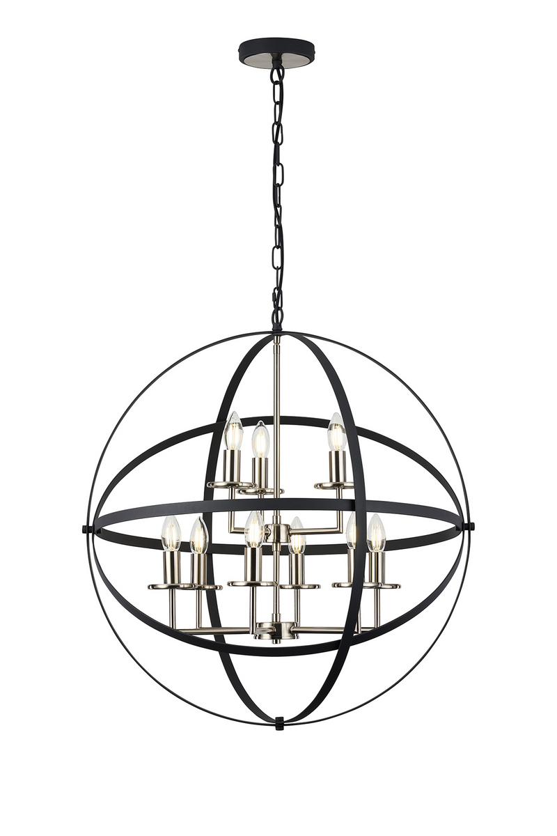 Load image into Gallery viewer, C-Lighting Hoath Pendant, 6+3 x E14, Anthracite/Satin Nickel - 59785
