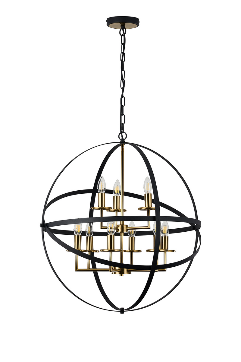 Load image into Gallery viewer, C-Lighting Hoath Pendant, 6+3 x E14, Black/Gold - 59786
