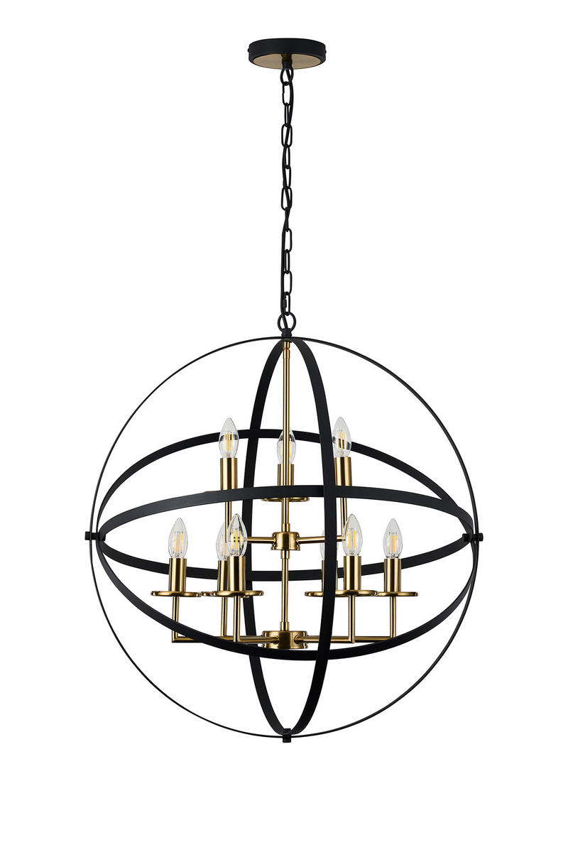 Load image into Gallery viewer, C-Lighting Hoath Pendant, 6+3 x E14, Black/Gold - 59786
