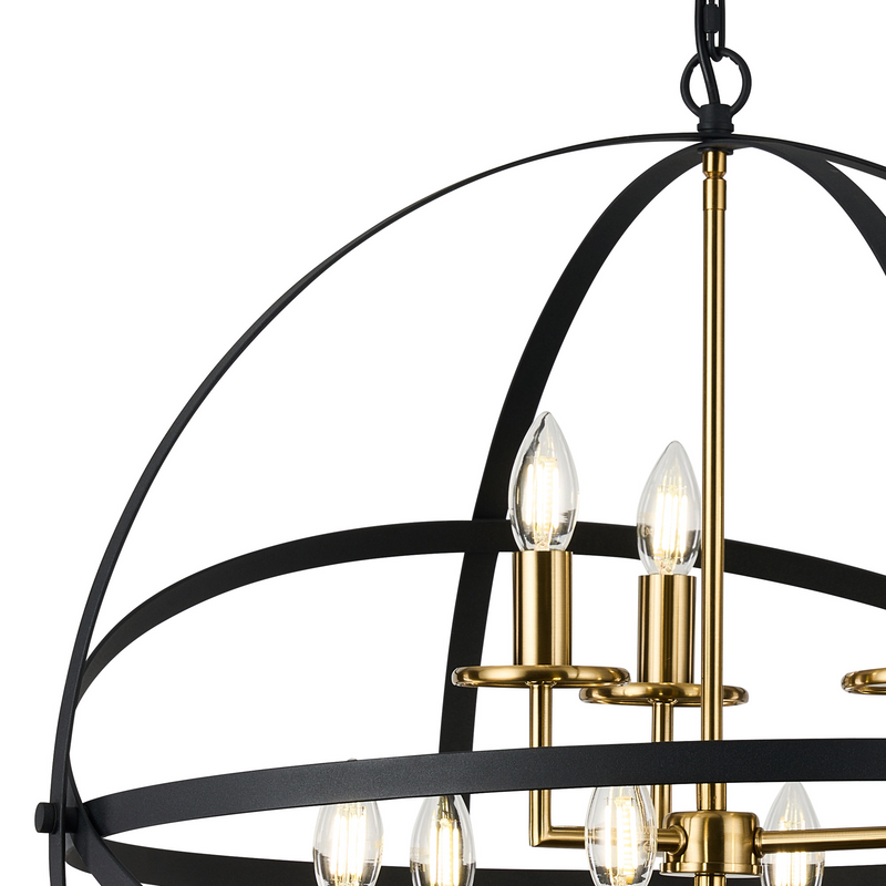 Load image into Gallery viewer, C-Lighting Hoath Pendant, 6+3 x E14, Black/Gold - 59786
