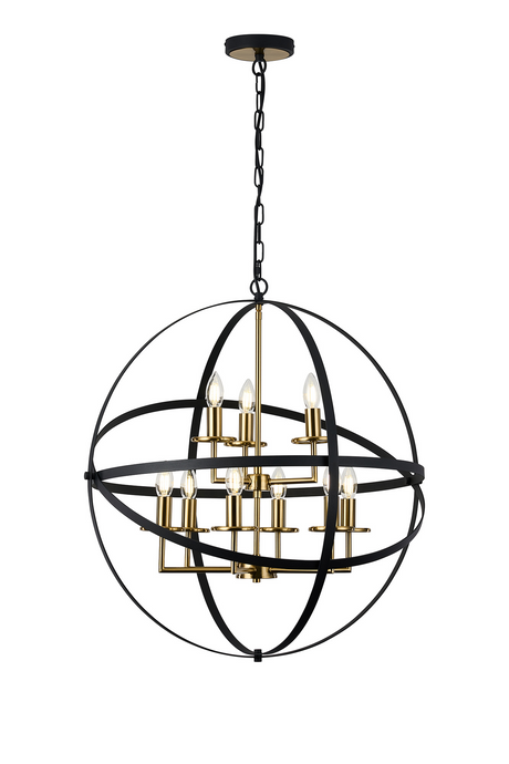 C-Lighting Hoath Pendant, 6+3 x E14, Black/Gold - 59786