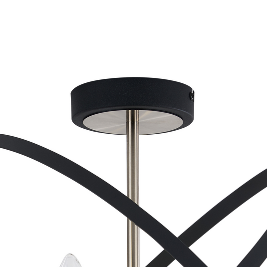 C-Lighting Hoath Semi Ceiling, 4 x E14, Anthracite/Satin Nickel - 59787