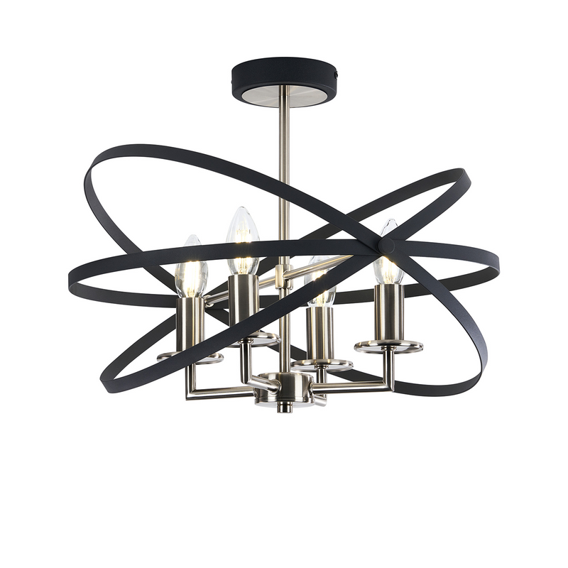 Load image into Gallery viewer, C-Lighting Hoath Semi Ceiling, 4 x E14, Anthracite/Satin Nickel - 59787
