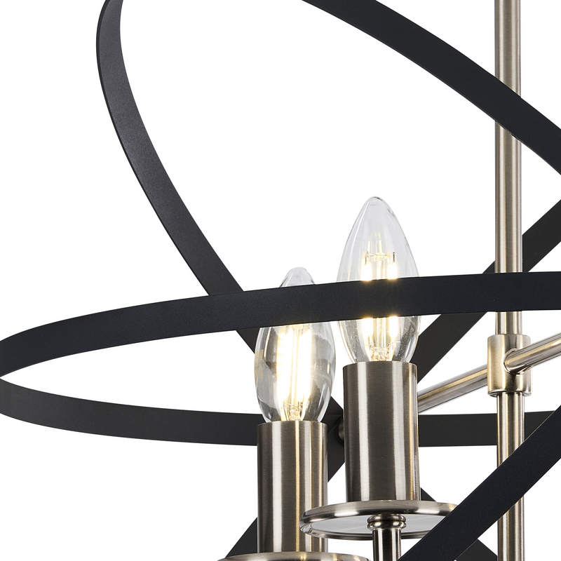 Load image into Gallery viewer, C-Lighting Hoath Semi Ceiling, 4 x E14, Anthracite/Satin Nickel - 59787

