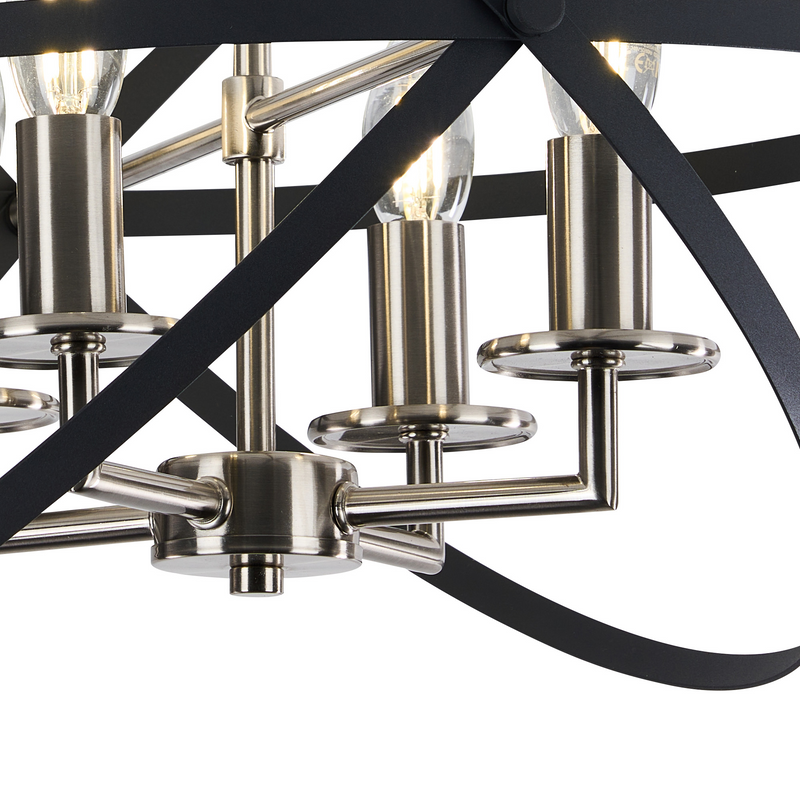 Load image into Gallery viewer, C-Lighting Hoath Semi Ceiling, 4 x E14, Anthracite/Satin Nickel - 59787

