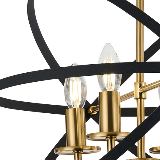 C-Lighting Hoath Semi Ceiling, 4 x E14, Black/Gold - 59788