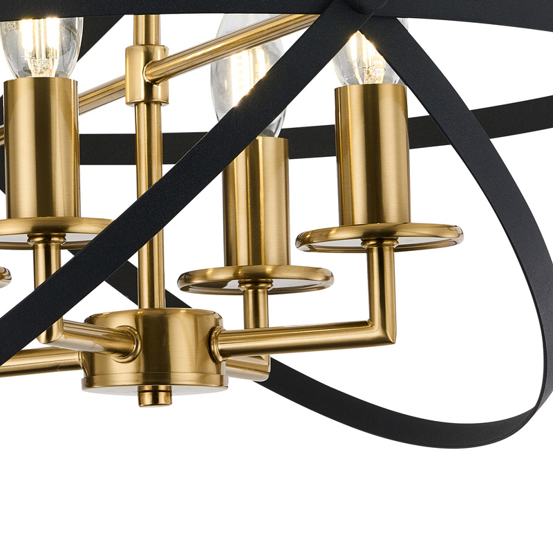 Load image into Gallery viewer, C-Lighting Hoath Semi Ceiling, 4 x E14, Black/Gold - 59788

