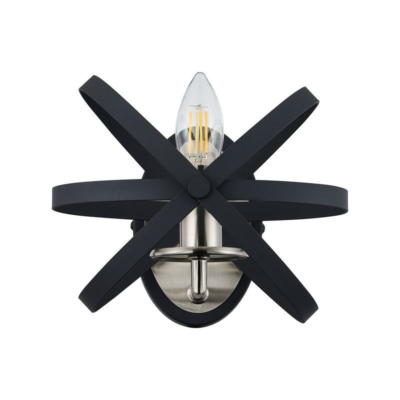 Load image into Gallery viewer, C-Lighting Hoath Wall Lamp, 1 x E14, Anthracite/Satin Nickel - 59789
