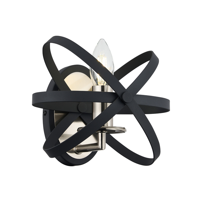 C-Lighting Hoath Wall Lamp, 1 x E14, Anthracite/Satin Nickel - 59789