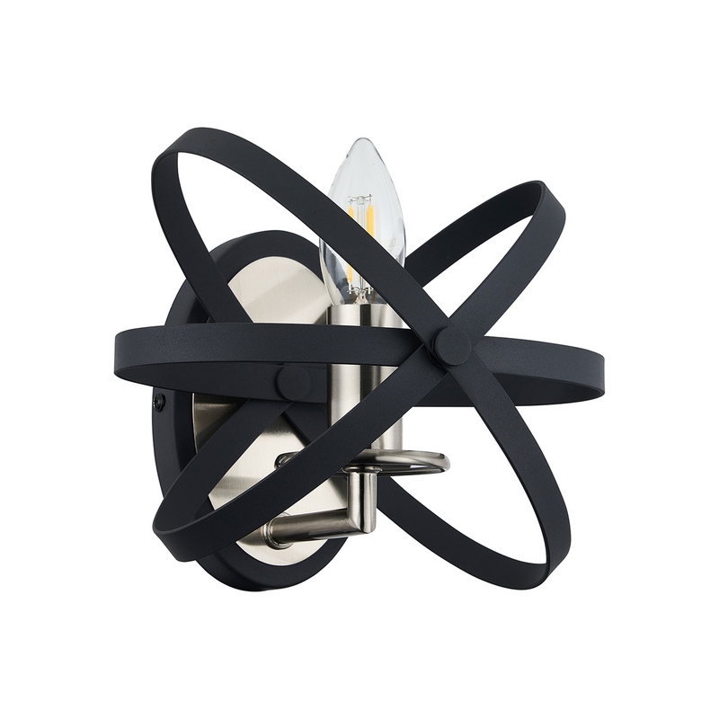 Load image into Gallery viewer, C-Lighting Hoath Wall Lamp, 1 x E14, Anthracite/Satin Nickel - 59789
