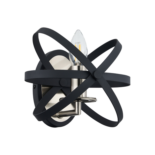 C-Lighting Hoath Wall Lamp, 1 x E14, Anthracite/Satin Nickel - 59789