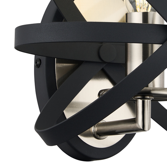 C-Lighting Hoath Wall Lamp, 1 x E14, Anthracite/Satin Nickel - 59789
