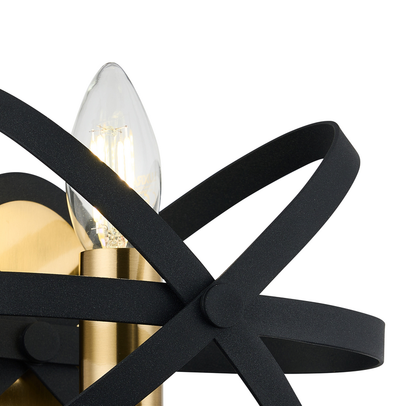 Load image into Gallery viewer, C-Lighting Hoath Wall Lamp, 1 x E14, Black/Gold - 59790
