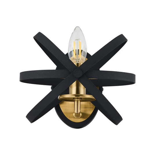 C-Lighting Hoath Wall Lamp, 1 x E14, Black/Gold - 59790