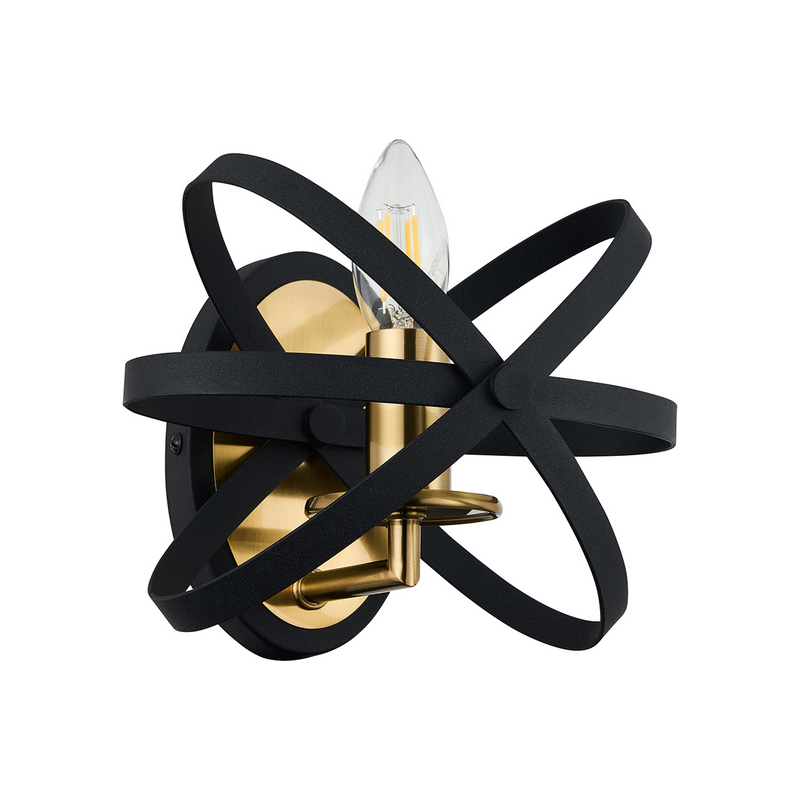 Load image into Gallery viewer, C-Lighting Hoath Wall Lamp, 1 x E14, Black/Gold - 59790
