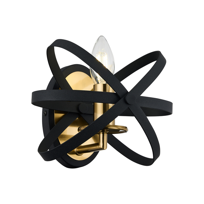 C-Lighting Hoath Wall Lamp, 1 x E14, Black/Gold - 59790