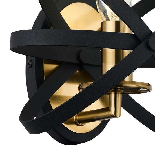 C-Lighting Hoath Wall Lamp, 1 x E14, Black/Gold - 59790